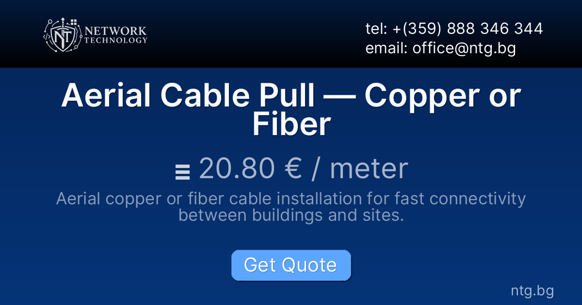 Aerial Cable Pull — Copper or Fiber