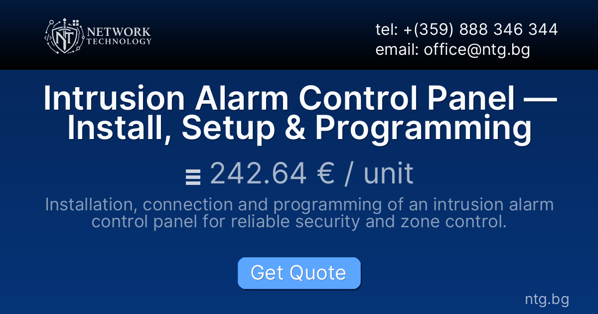 Intrusion Alarm Control Panel — Install, Setup & Programming