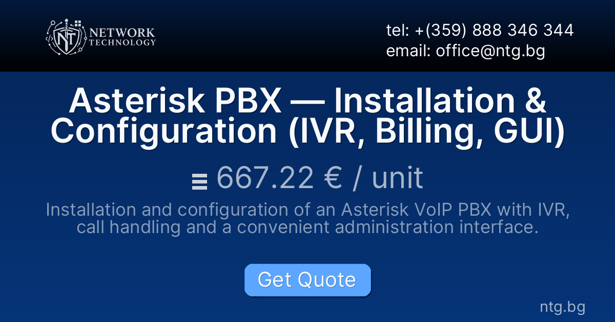 Asterisk PBX — Installation & Configuration (IVR, Billing, GUI)