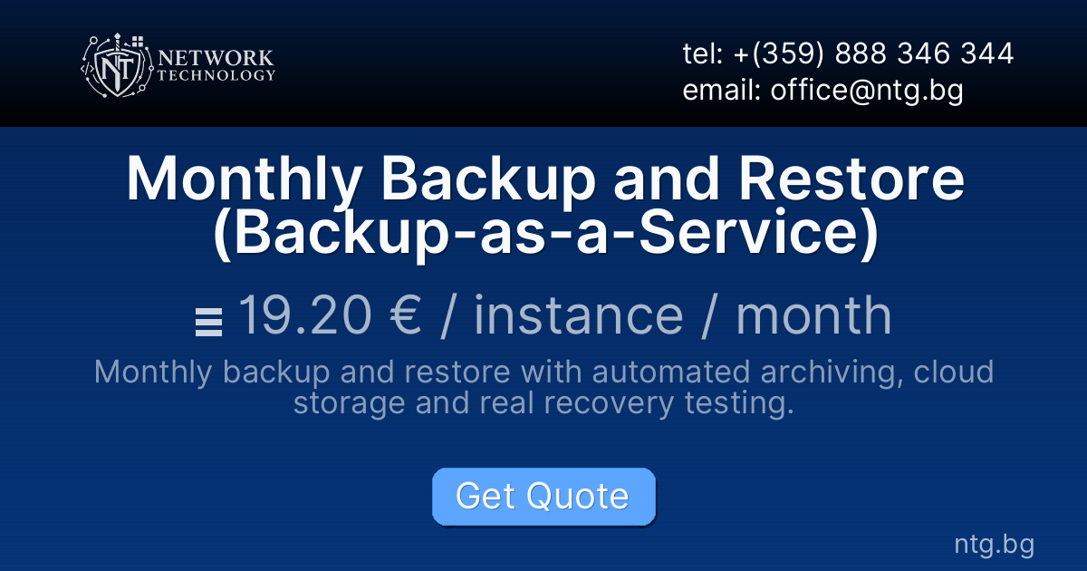 Monthly Backup and Restore (Backup-as-a-Service)