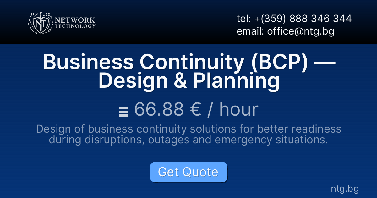 Business Continuity (BCP) — Design & Planning