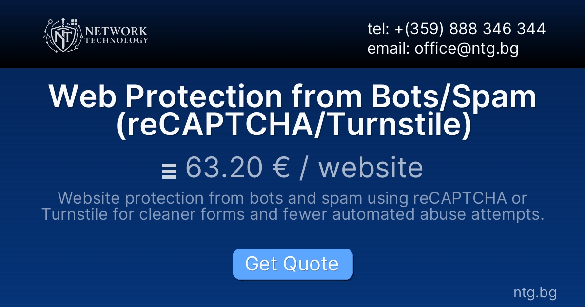 Web Protection from Bots/Spam (reCAPTCHA/Turnstile)