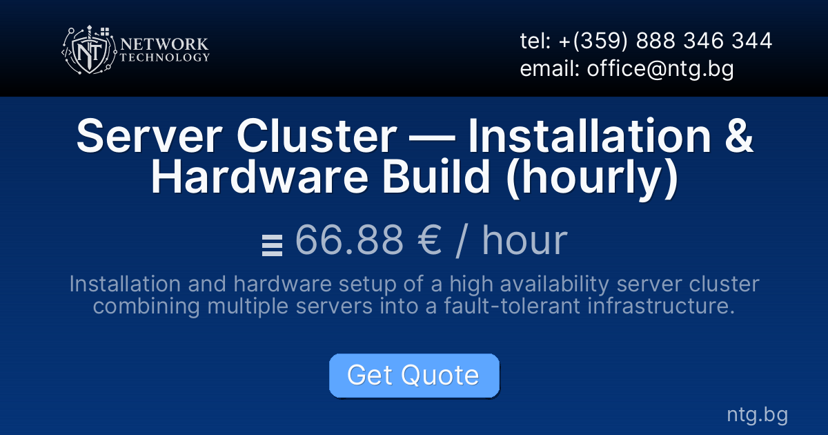 Server Cluster — Installation & Hardware Build (hourly)