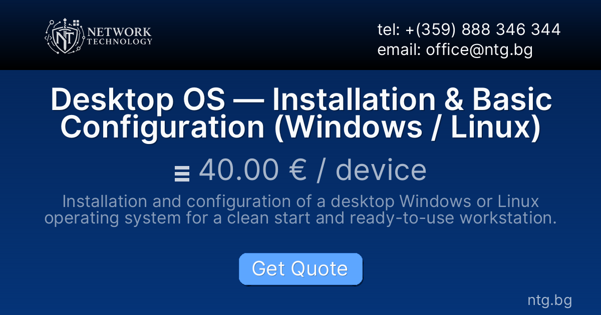 Desktop OS — Installation & Basic Configuration (Windows / Linux)