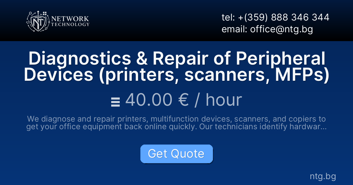 Diagnostics & Repair of Peripheral Devices (printers, scanners, MFPs)