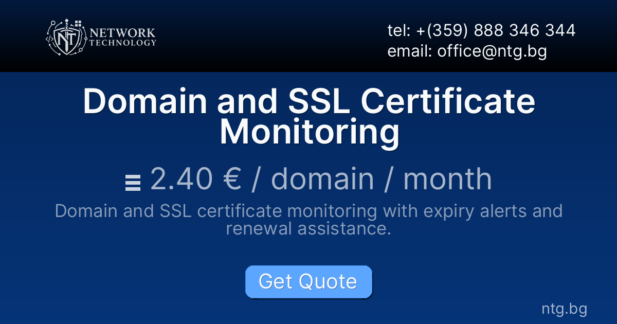Domain and SSL Certificate Monitoring
