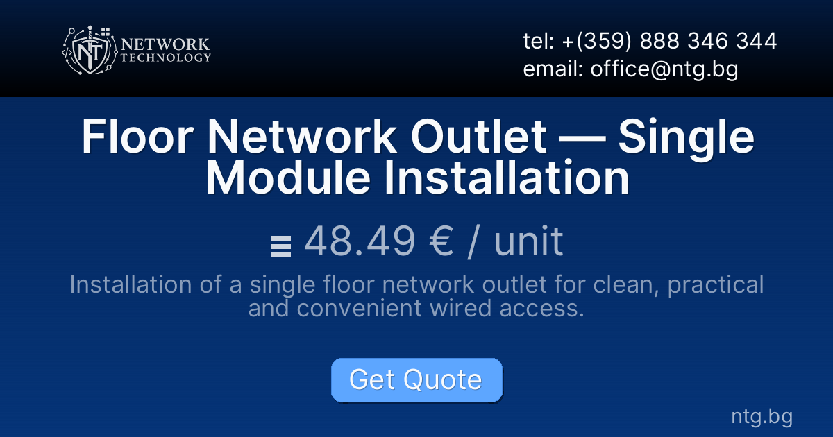Floor Network Outlet — Single Module Installation