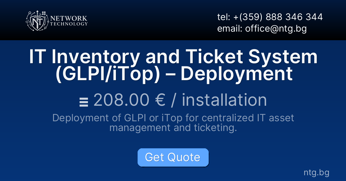 IT Inventory and Ticket System (GLPI/iTop) – Deployment