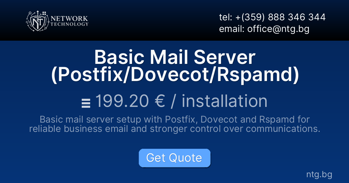 Basic Mail Server (Postfix/Dovecot/Rspamd)