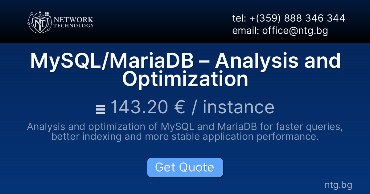 MySQL/MariaDB – Analysis and Optimization