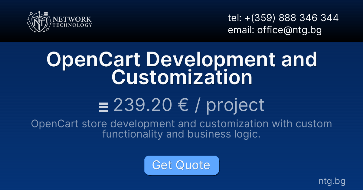 OpenCart Development and Customization