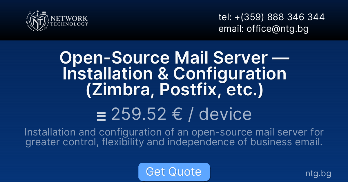 Open-Source Mail Server — Installation & Configuration (Zimbra, Postfix, etc.)