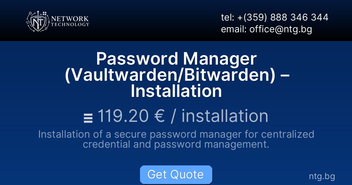 Password Manager (Vaultwarden/Bitwarden) – Installation