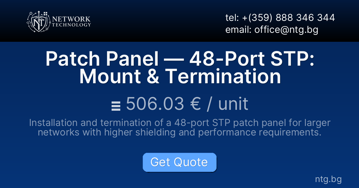 Patch Panel — 48-Port STP: Mount & Termination