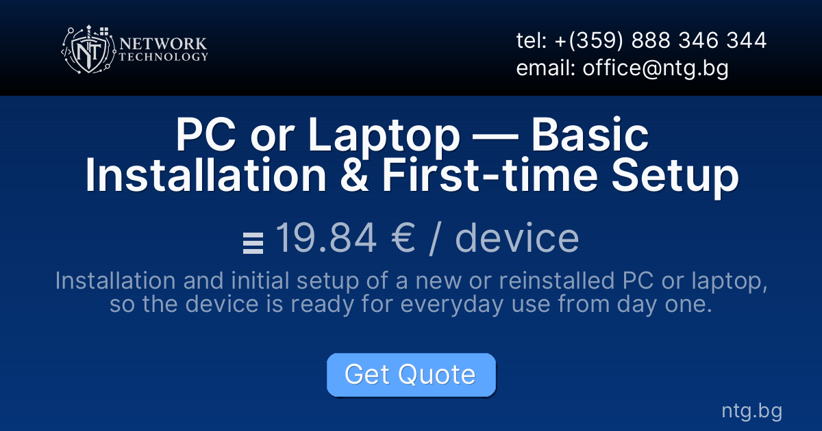 PC or Laptop — Basic Installation & First-time Setup