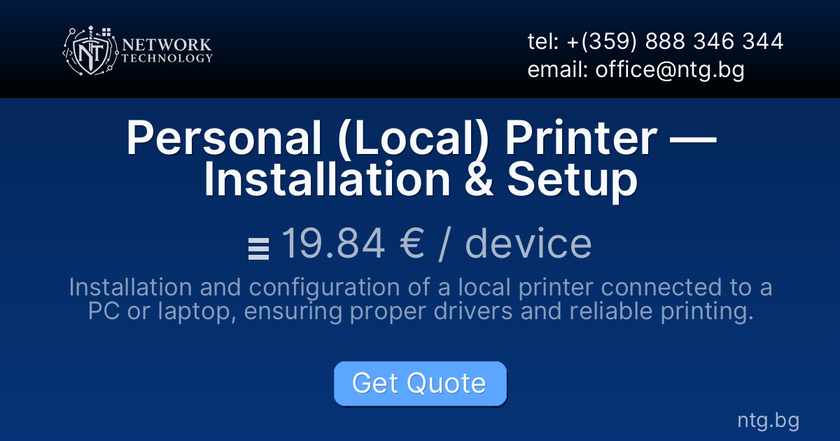 Personal (Local) Printer — Installation & Setup