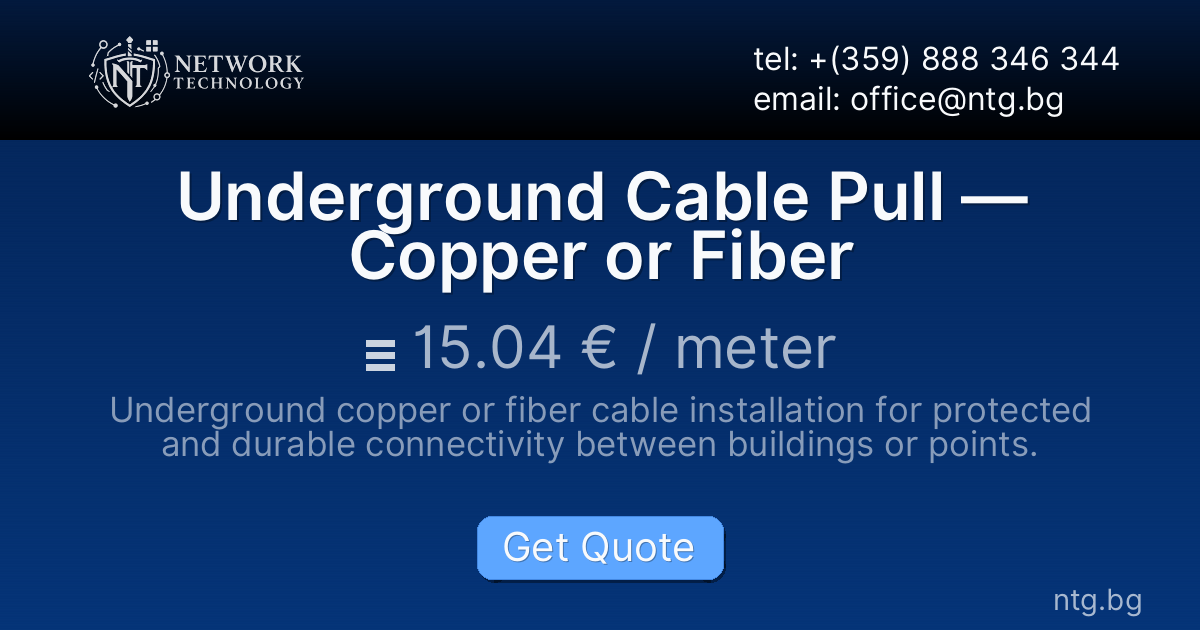 Underground Cable Pull — Copper or Fiber