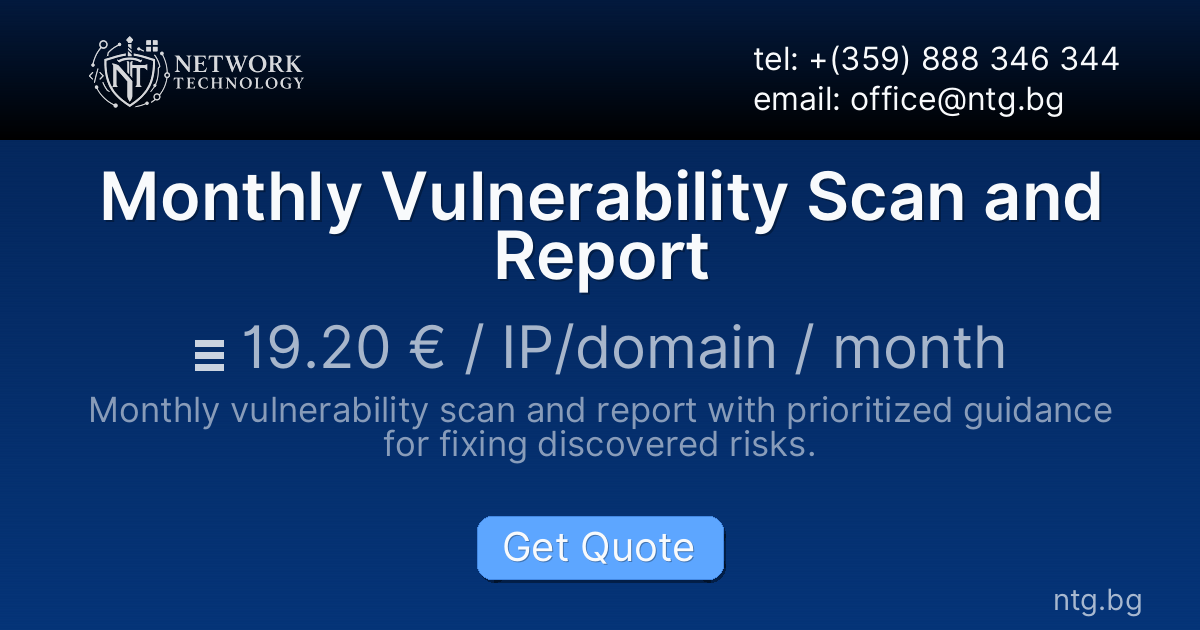 Monthly Vulnerability Scan and Report