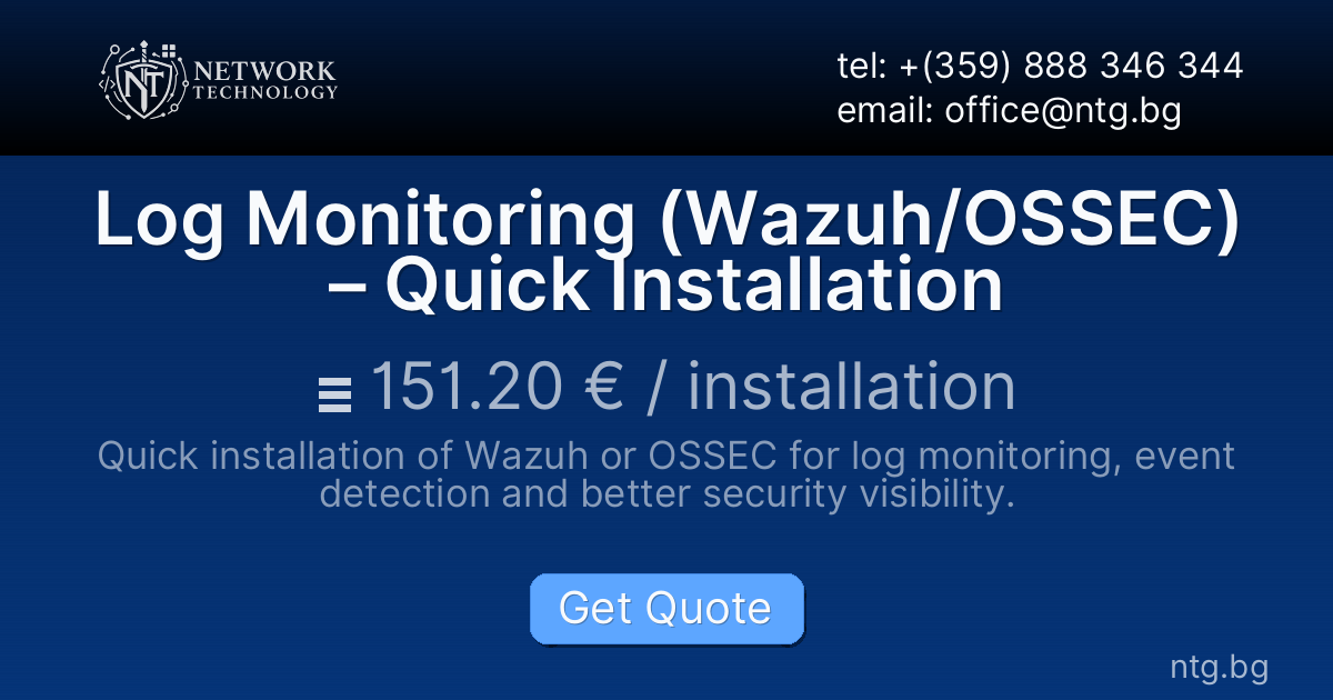 Log Monitoring (Wazuh/OSSEC) – Quick Installation