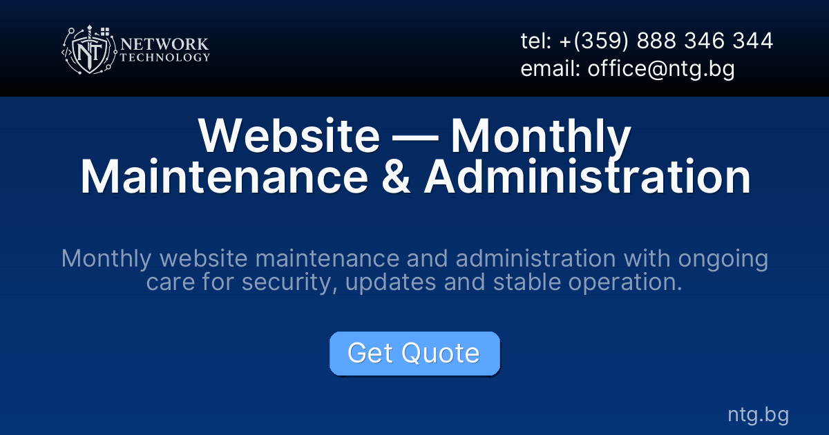 Website — Monthly Maintenance & Administration