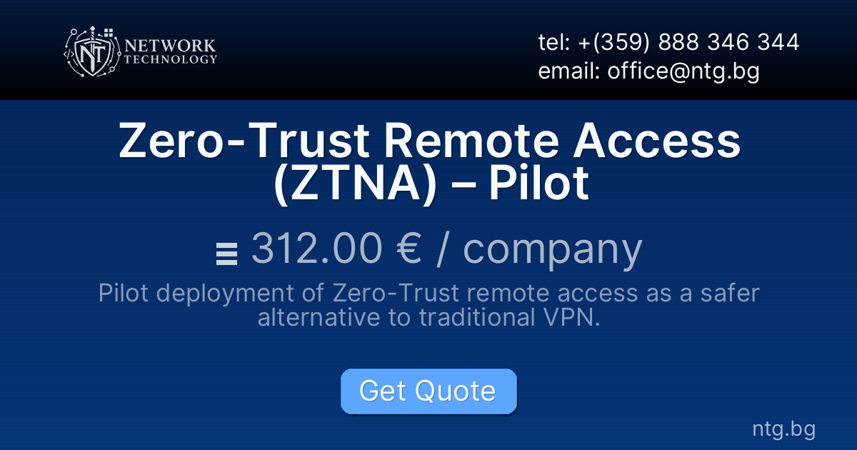 Zero-Trust Remote Access (ZTNA) – Pilot