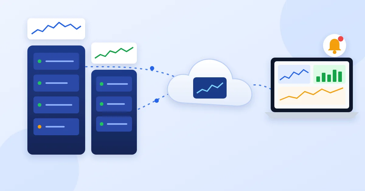 Servers running Netdata agents connected to a shared Netdata Cloud dashboard