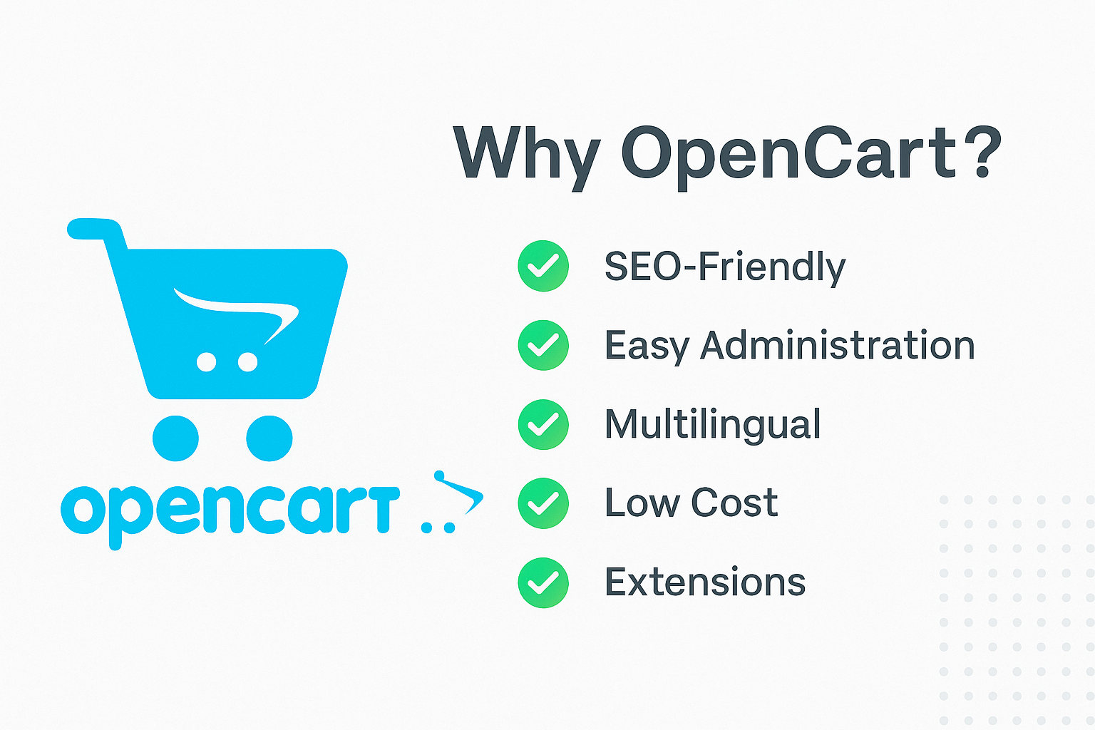 Инфографика: Защо да изберем OpenCart за онлайн магазини (SEO, ниски разходи, разширения)