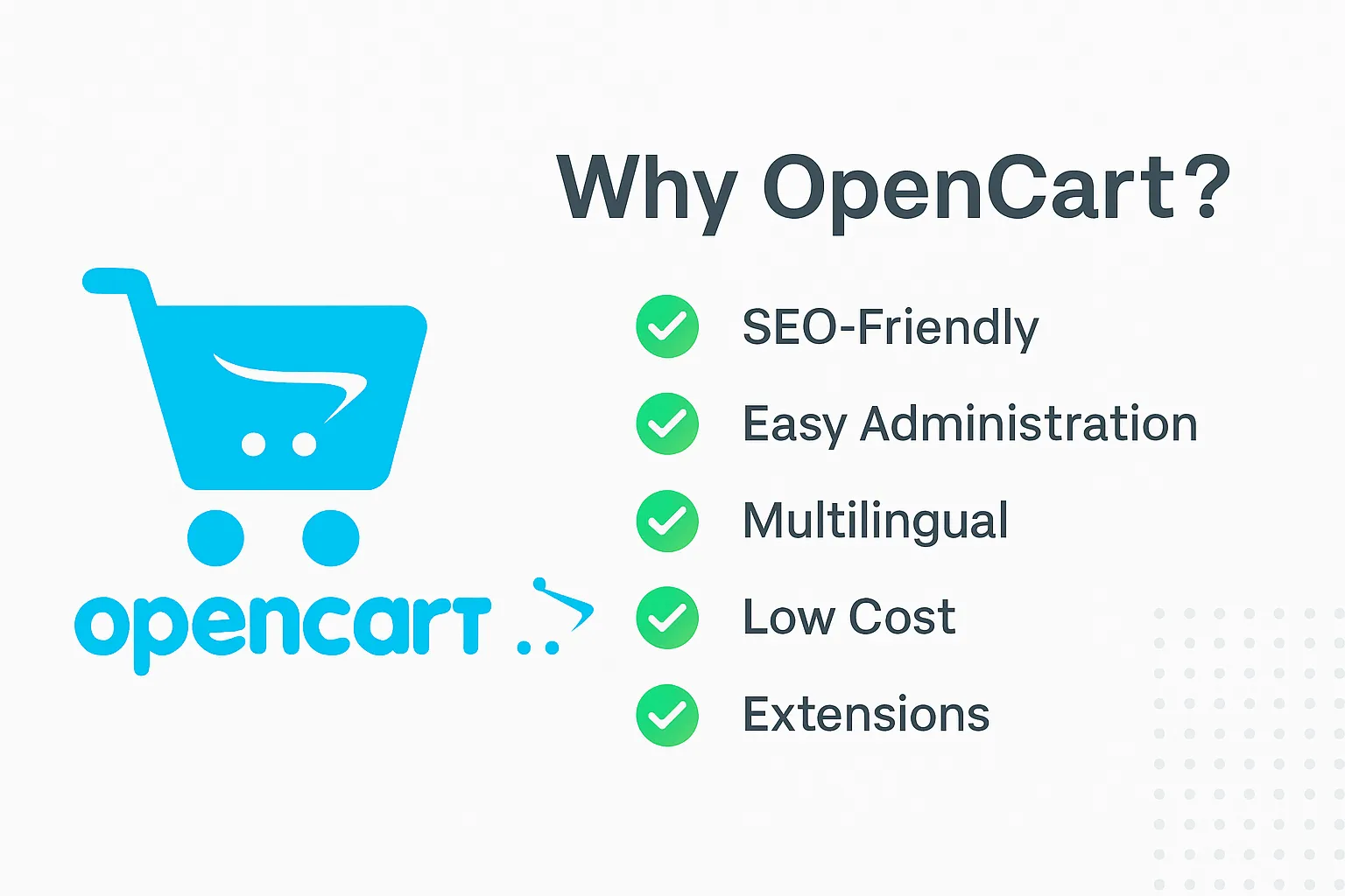Инфографика: Защо да изберем OpenCart за онлайн магазини (SEO, ниски разходи, разширения)