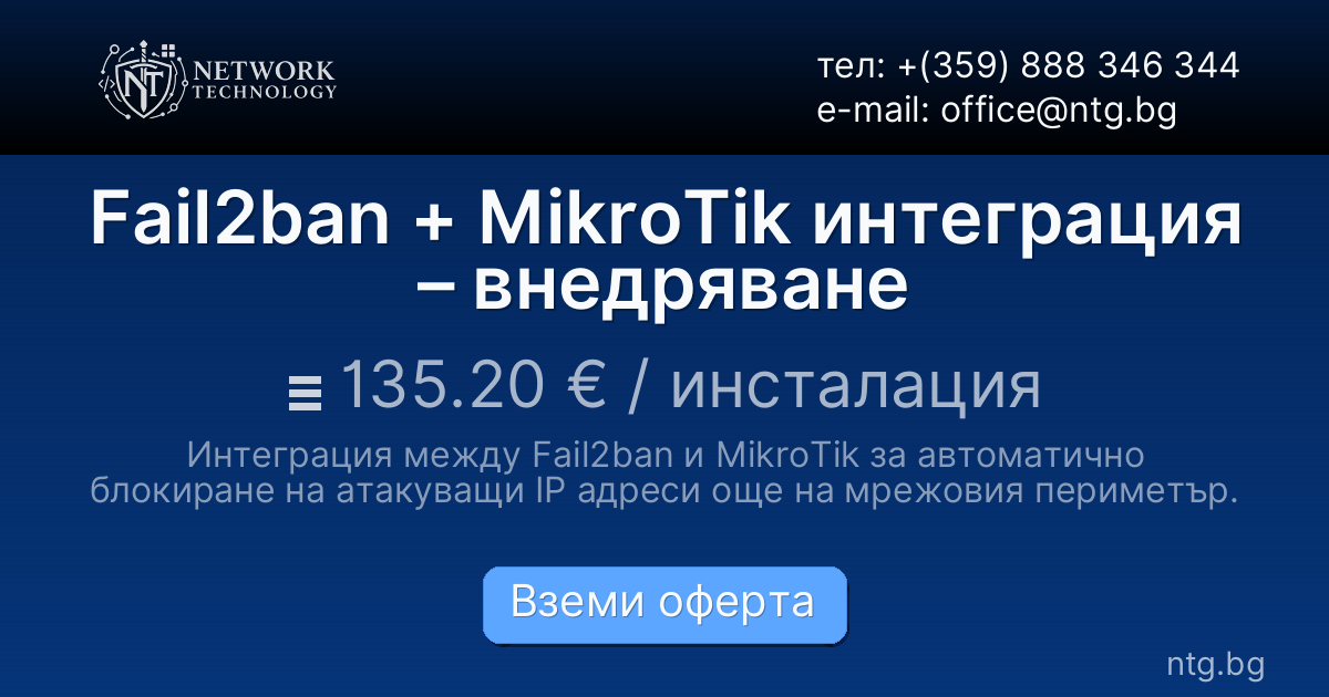 Fail2ban + MikroTik интеграция – внедряване