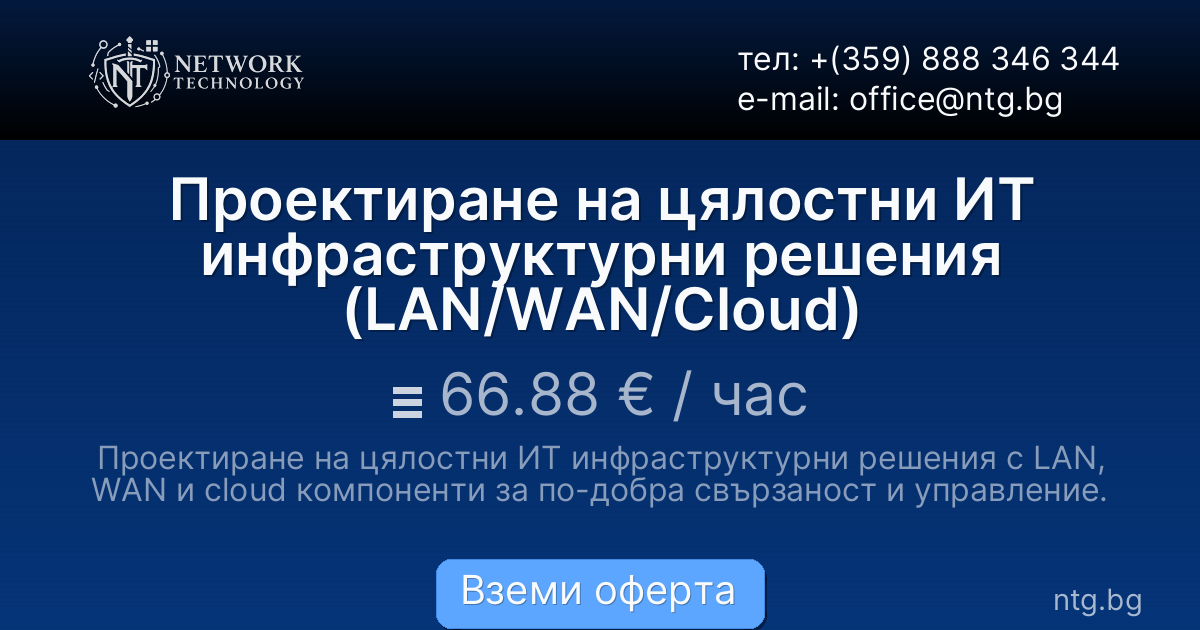 Проектиране на цялостни ИТ инфраструктурни решения (LAN/WAN/Cloud)