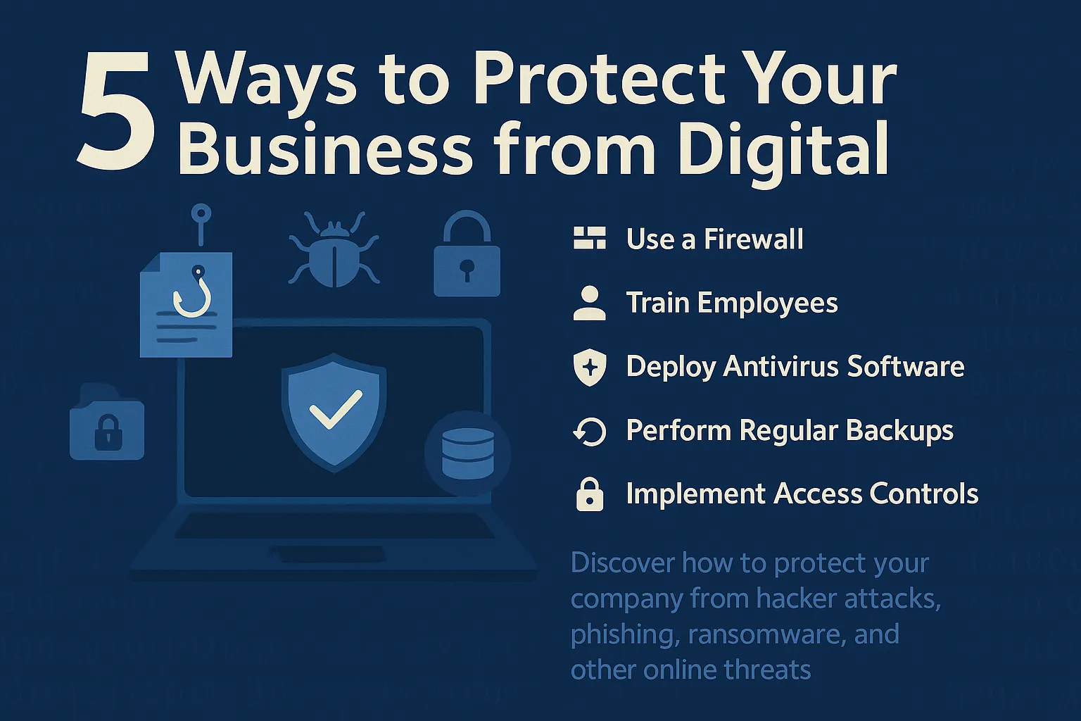 Infographic: Digital security for business &ndash; firewall, email protection, backup, and monitoring