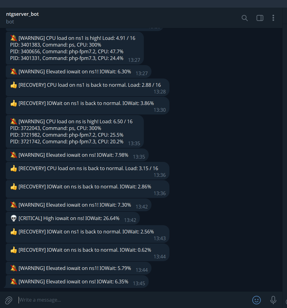 Пример за AI филтриране на аларми в Telegram бот
