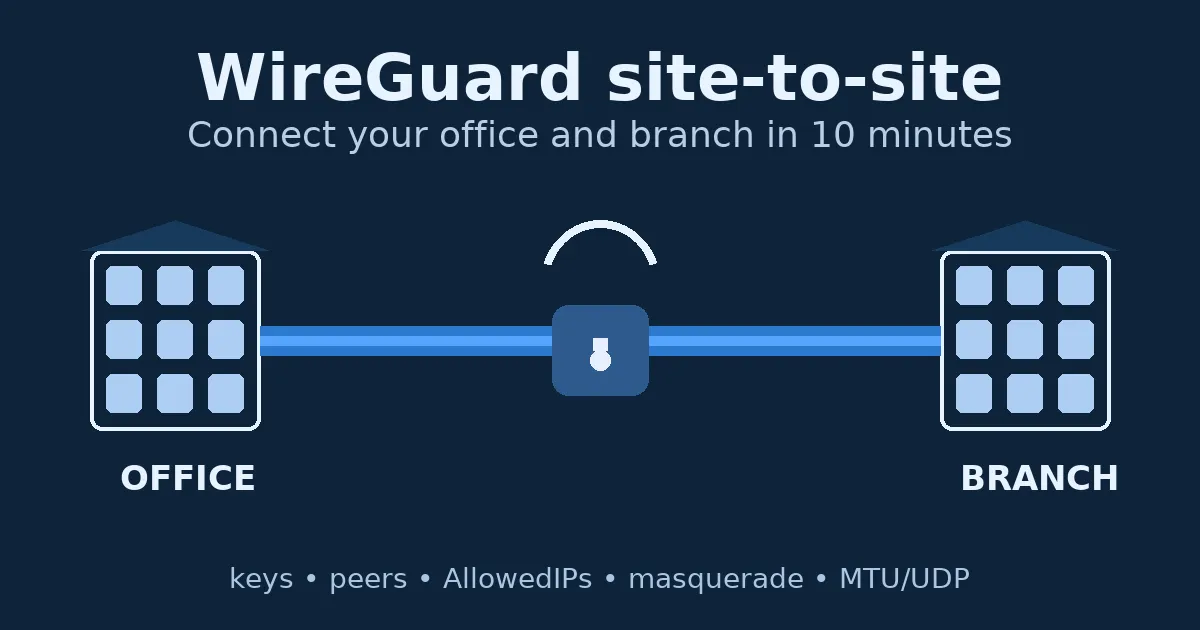 WireGuard site-to-site: connect your office and branch in 10 minutes